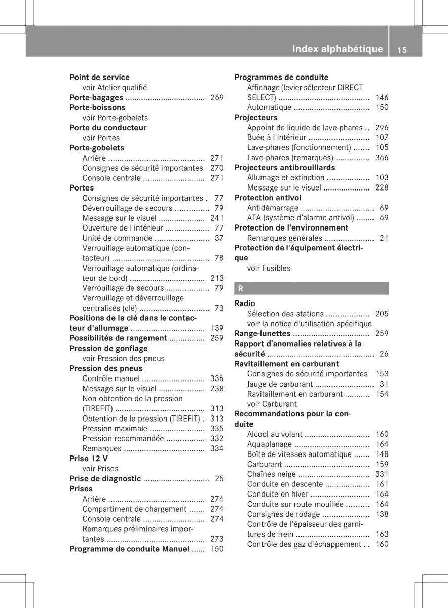 Mercedes Benz B Class W246 manuel du proprietaire / page 18