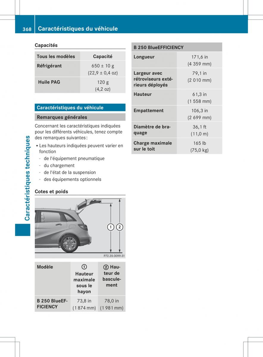 Mercedes Benz B Class W246 manuel du proprietaire / page 371