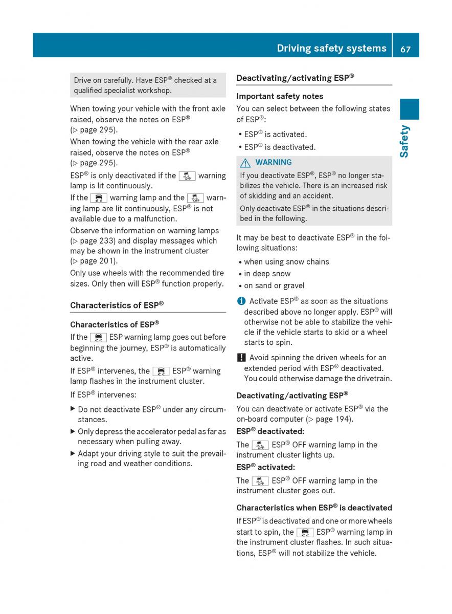 Mercedes Benz B Class W246 owners manual / page 69