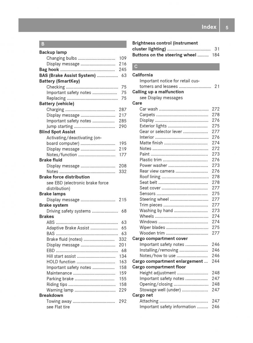 Mercedes Benz B Class W246 owners manual / page 7