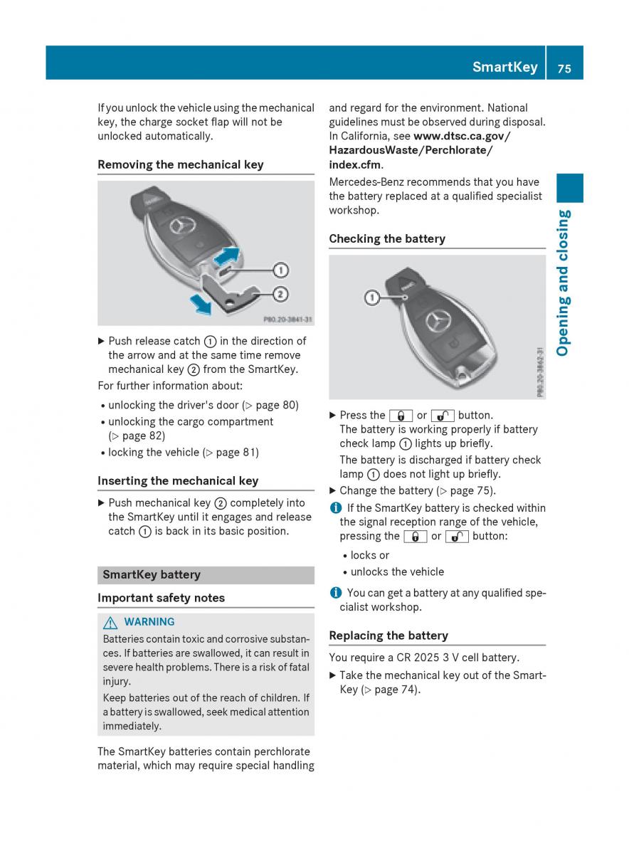 Mercedes Benz B Class W246 owners manual / page 77