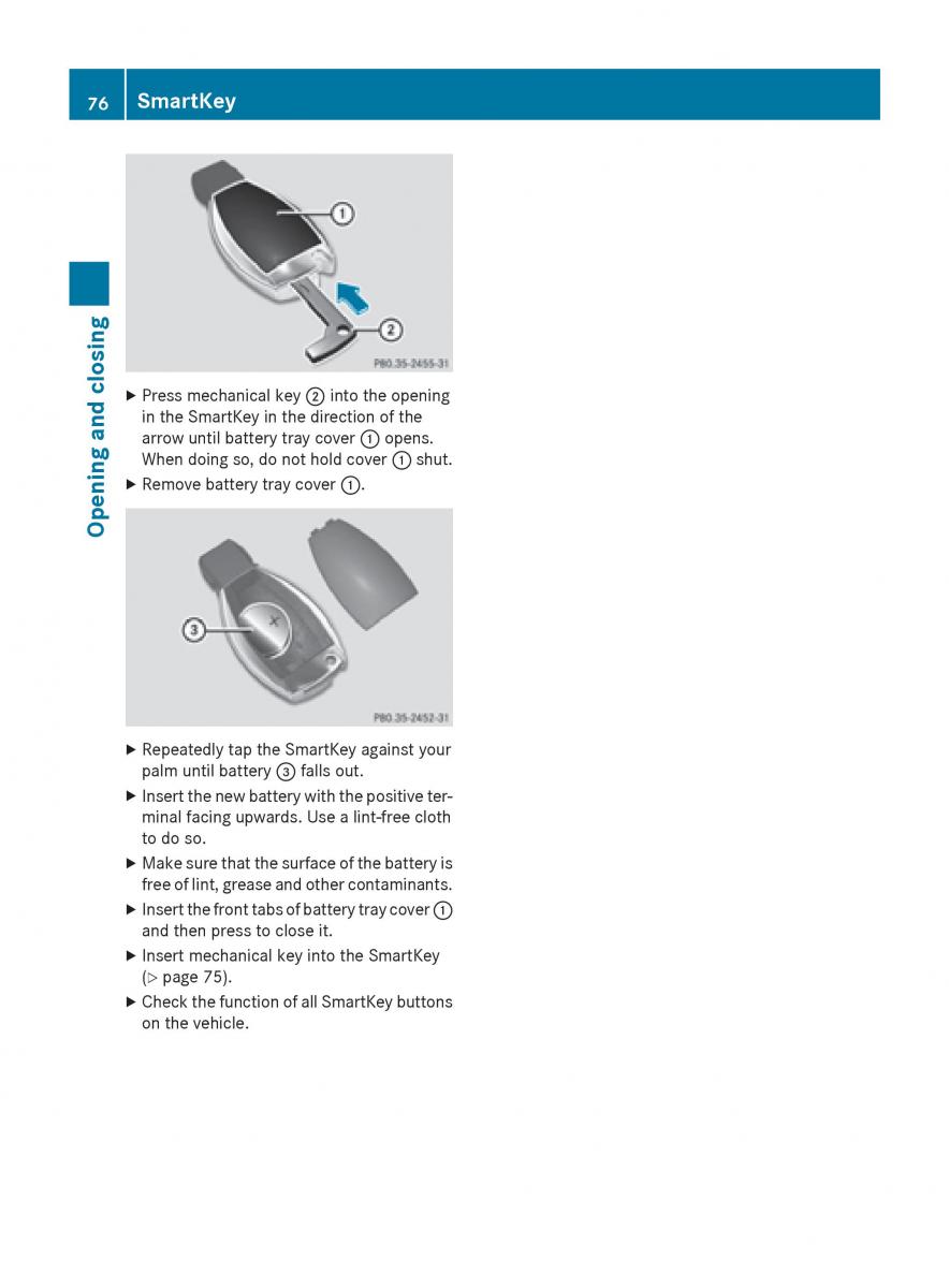 Mercedes Benz B Class W246 owners manual / page 78