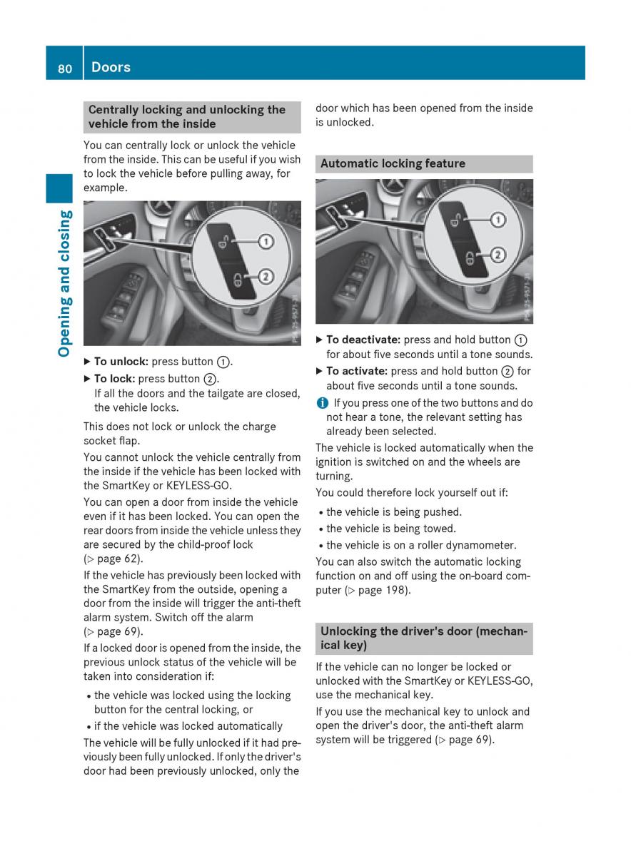 Mercedes Benz B Class W246 owners manual / page 82