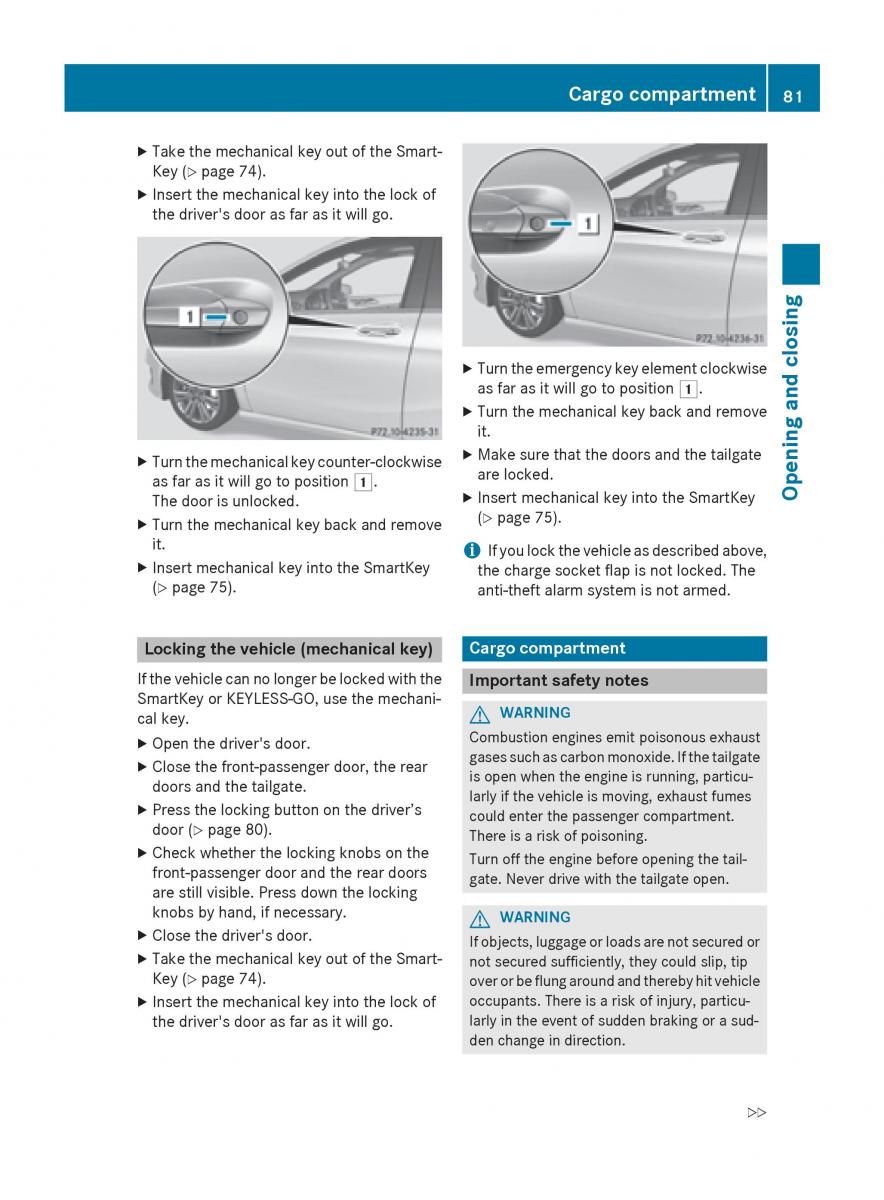 Mercedes Benz B Class W246 owners manual / page 83