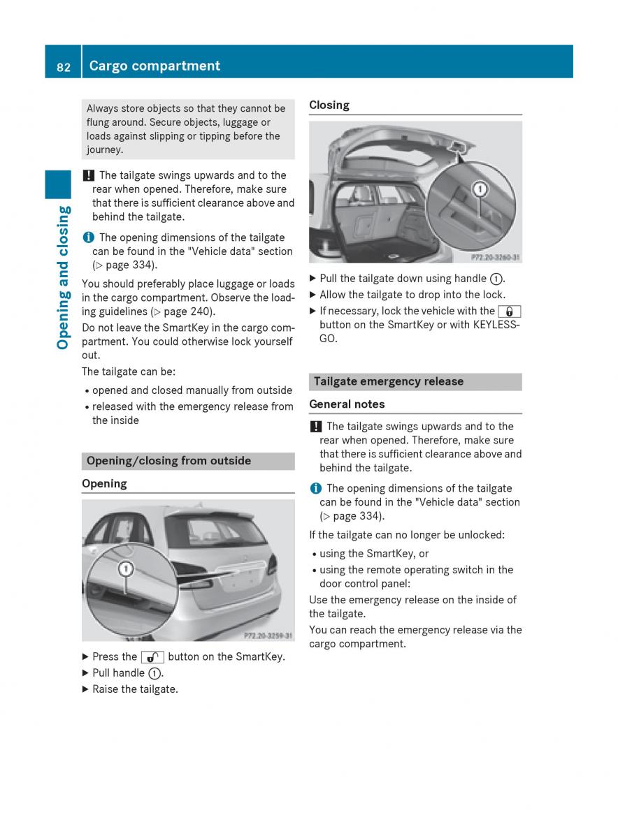 Mercedes Benz B Class W246 owners manual / page 84