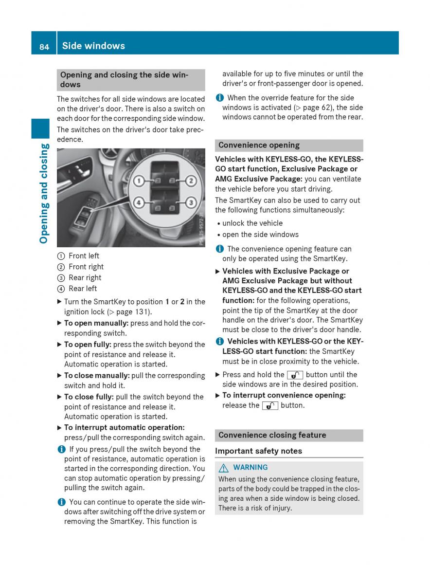 Mercedes Benz B Class W246 owners manual / page 86