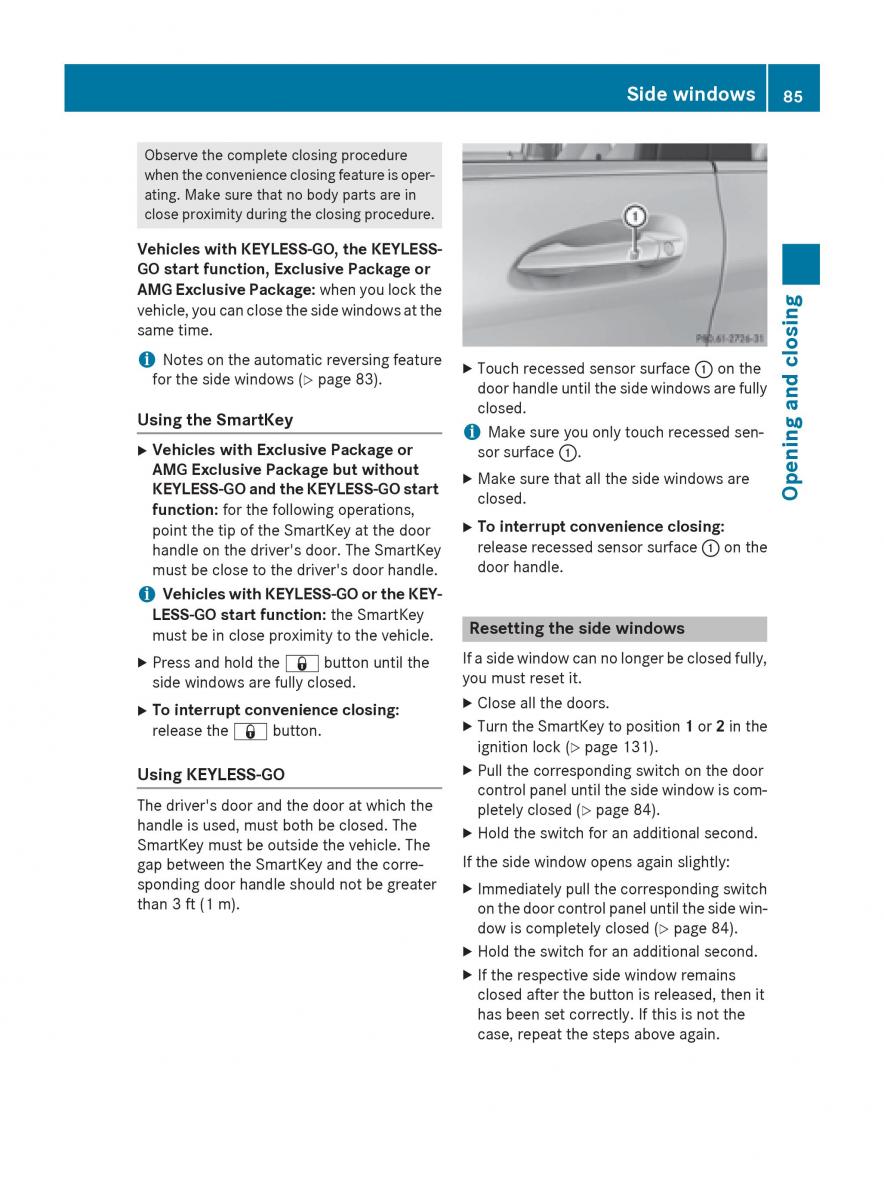 Mercedes Benz B Class W246 owners manual / page 87