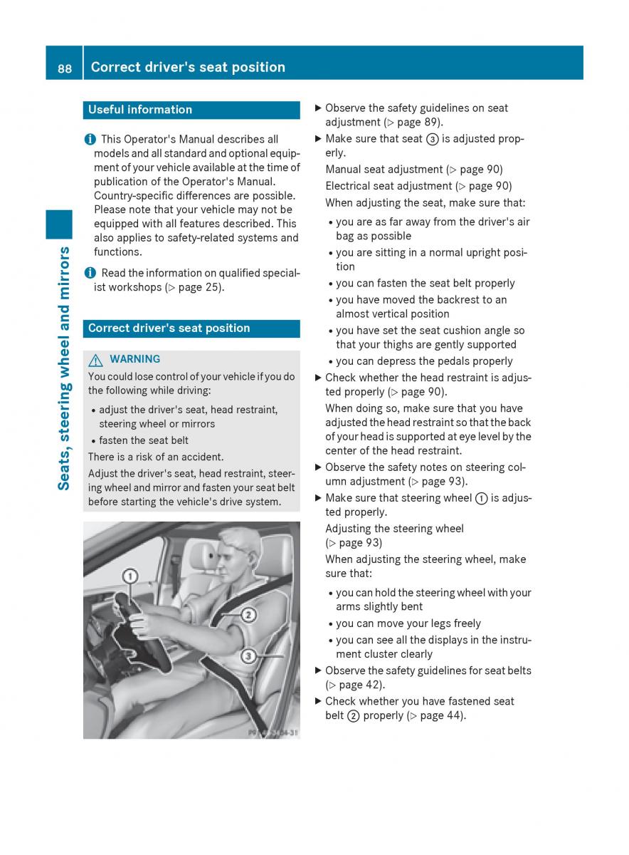 Mercedes Benz B Class W246 owners manual / page 90