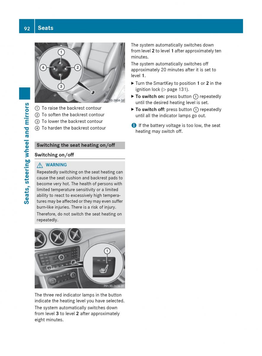 Mercedes Benz B Class W246 owners manual / page 94