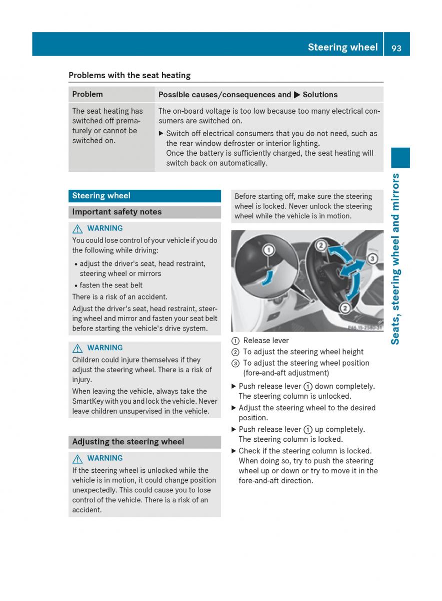 Mercedes Benz B Class W246 owners manual / page 95