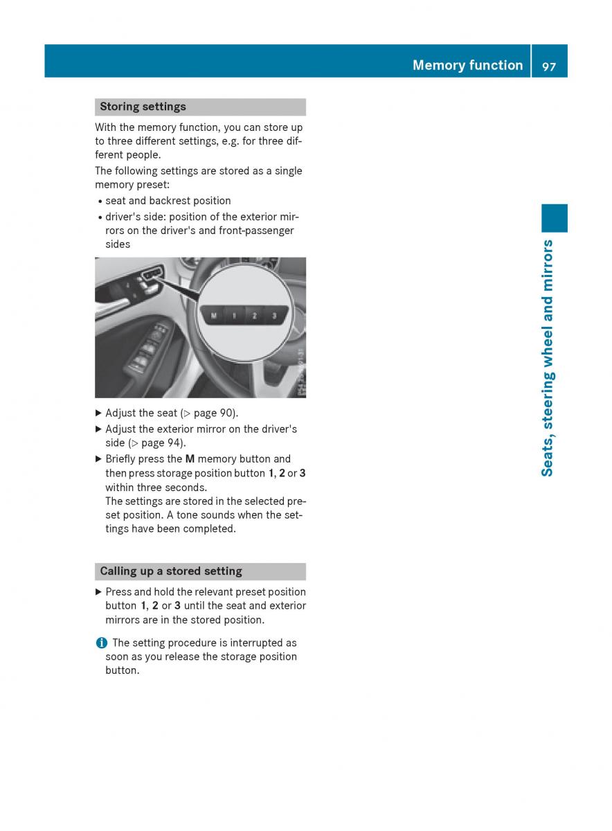 Mercedes Benz B Class W246 owners manual / page 99