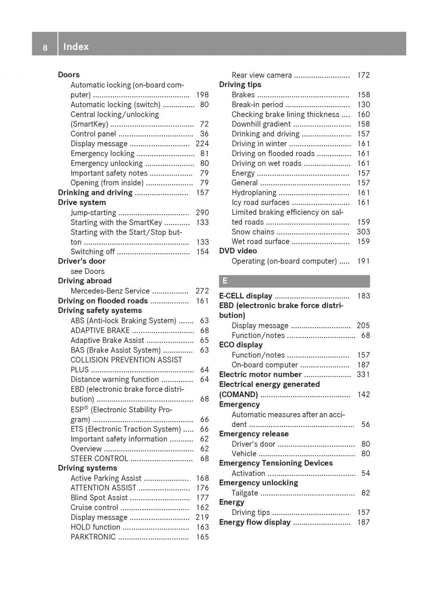 Mercedes Benz B Class W246 owners manual / page 10