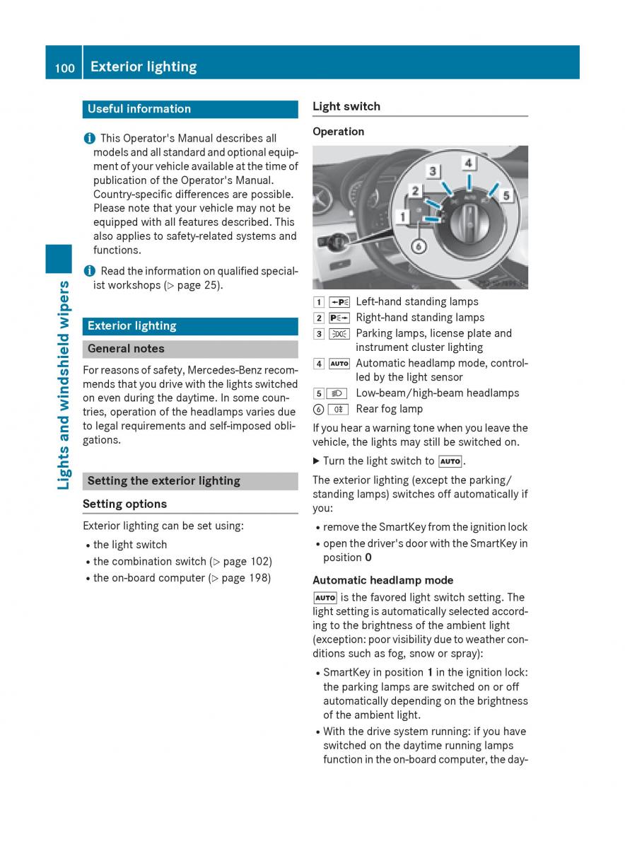 Mercedes Benz B Class W246 owners manual / page 102