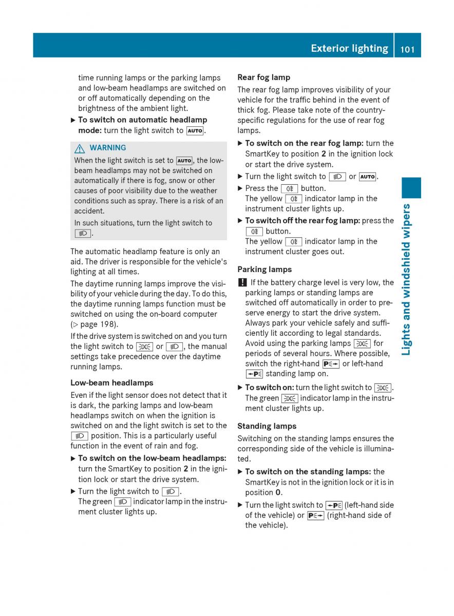 Mercedes Benz B Class W246 owners manual / page 103