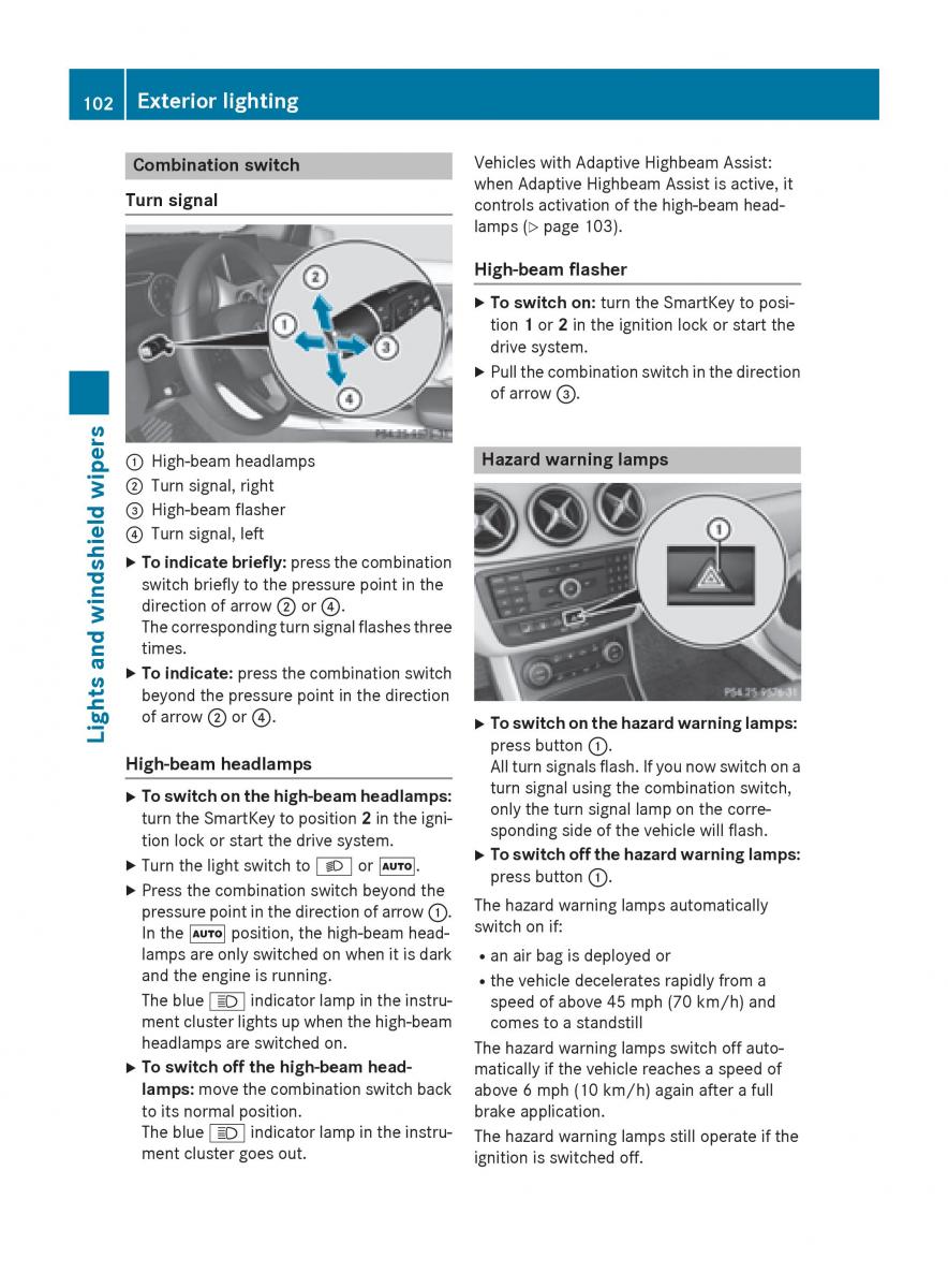 Mercedes Benz B Class W246 owners manual / page 104