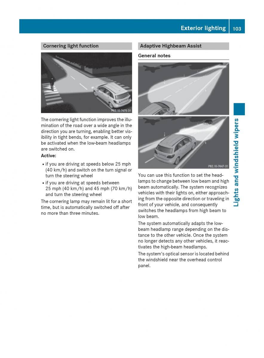 Mercedes Benz B Class W246 owners manual / page 105