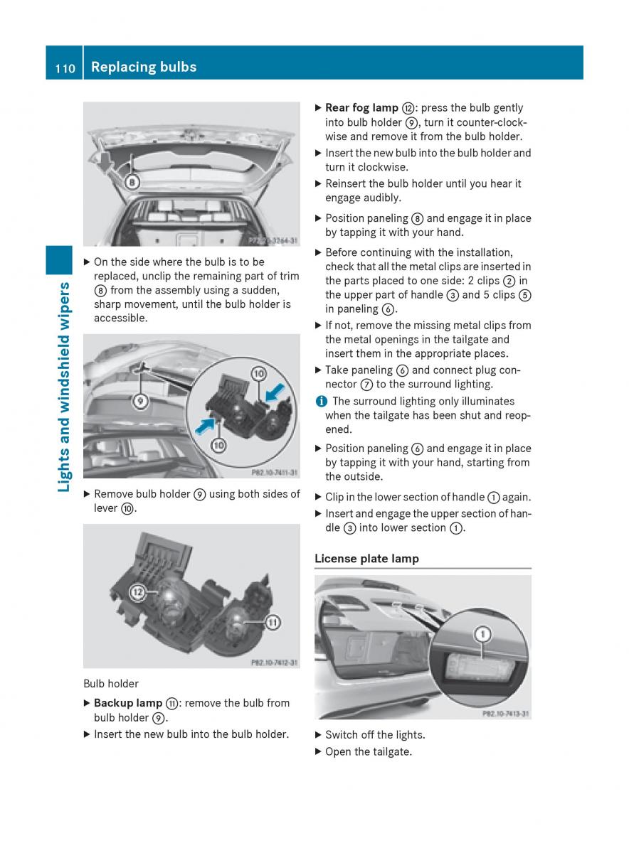 Mercedes Benz B Class W246 owners manual / page 112