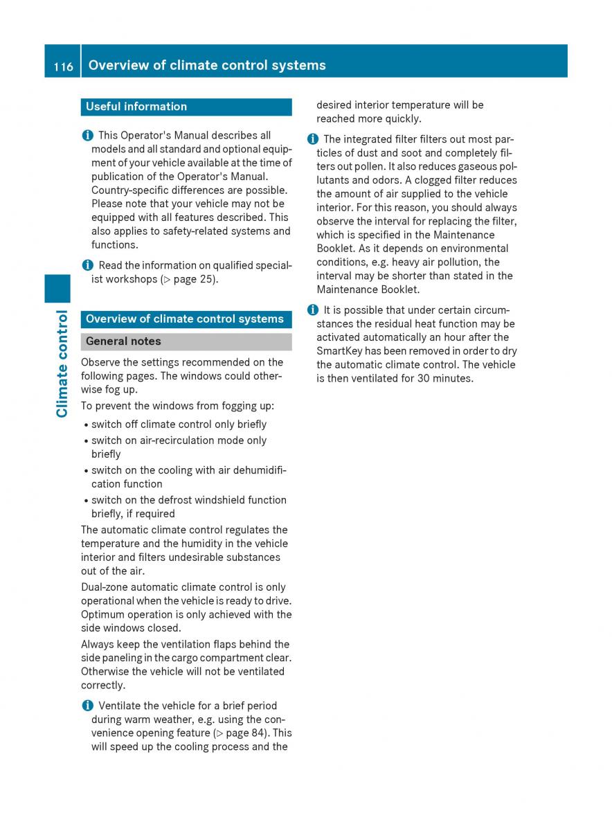 Mercedes Benz B Class W246 owners manual / page 118