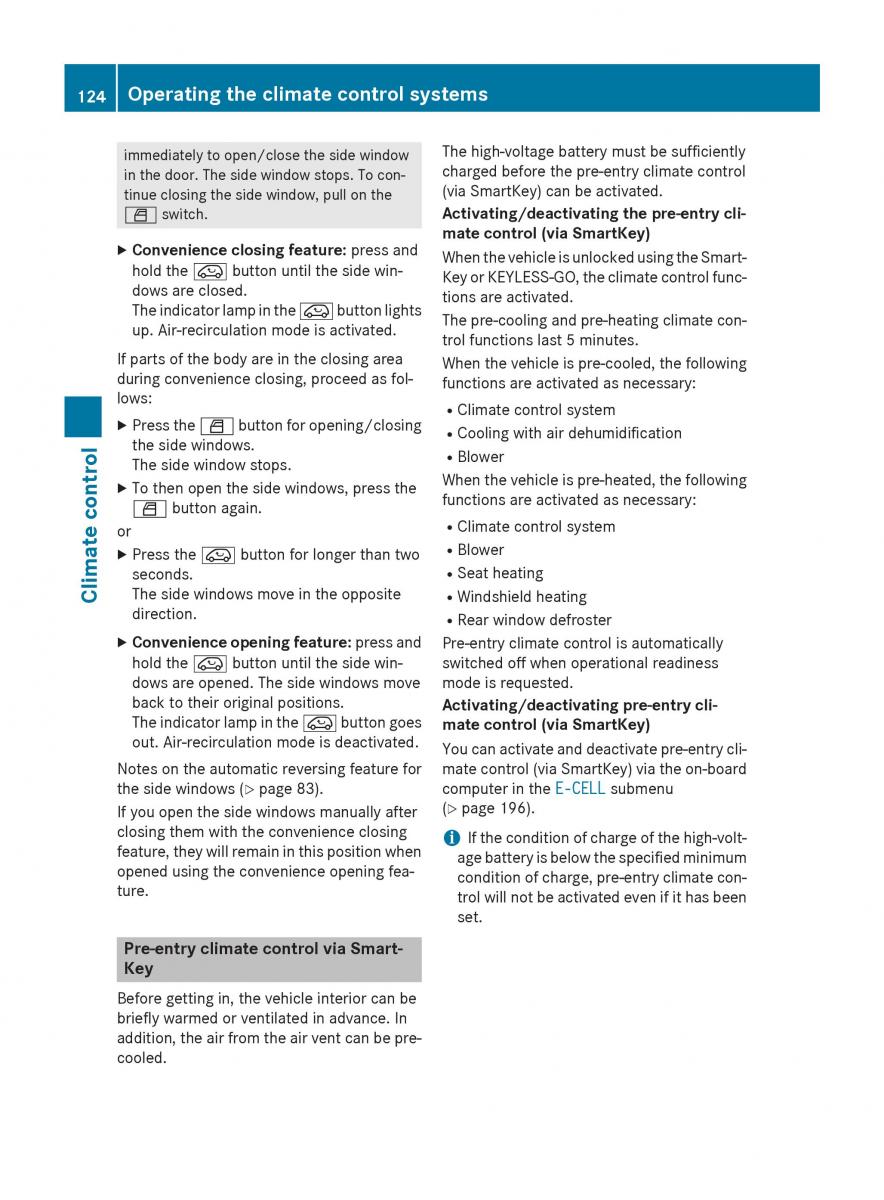 Mercedes Benz B Class W246 owners manual / page 126