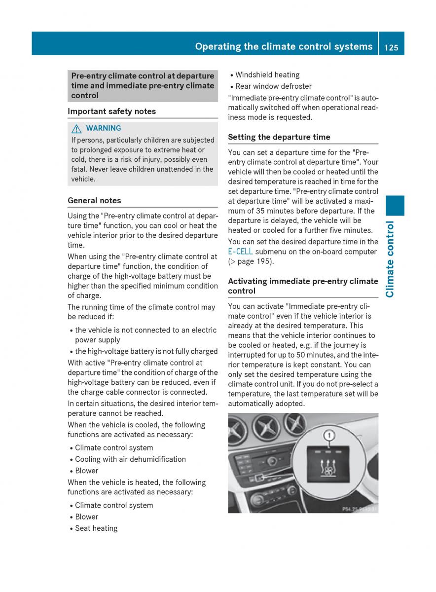 Mercedes Benz B Class W246 owners manual / page 127