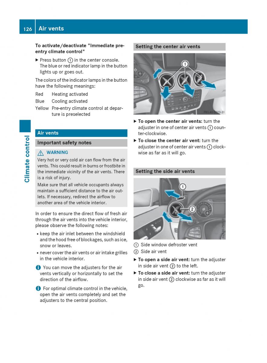 Mercedes Benz B Class W246 owners manual / page 128