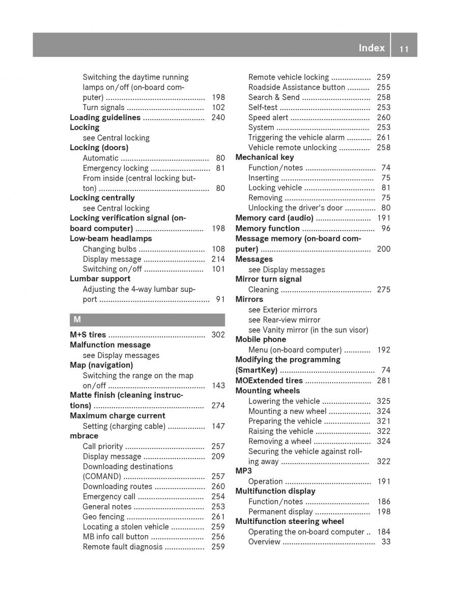 Mercedes Benz B Class W246 owners manual / page 13