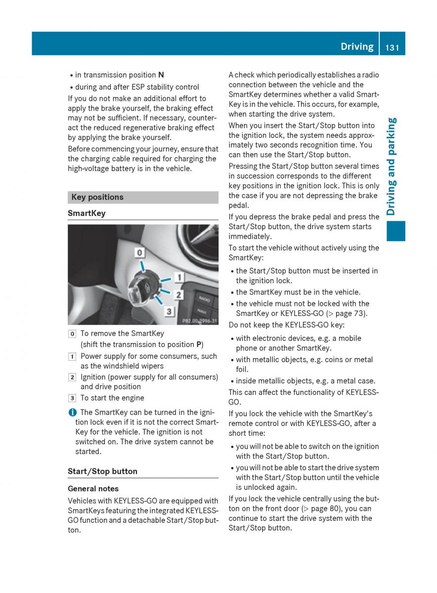 Mercedes Benz B Class W246 owners manual / page 133