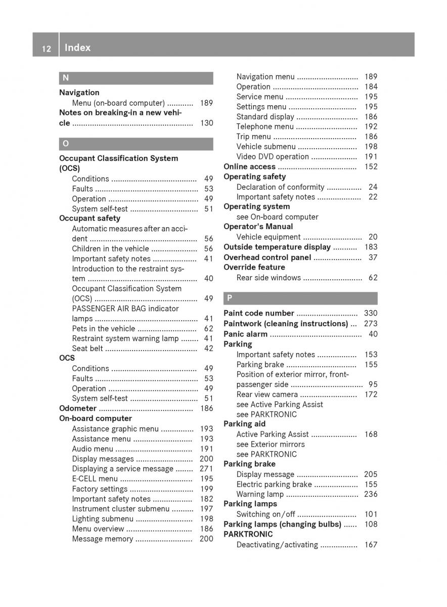 Mercedes Benz B Class W246 owners manual / page 14