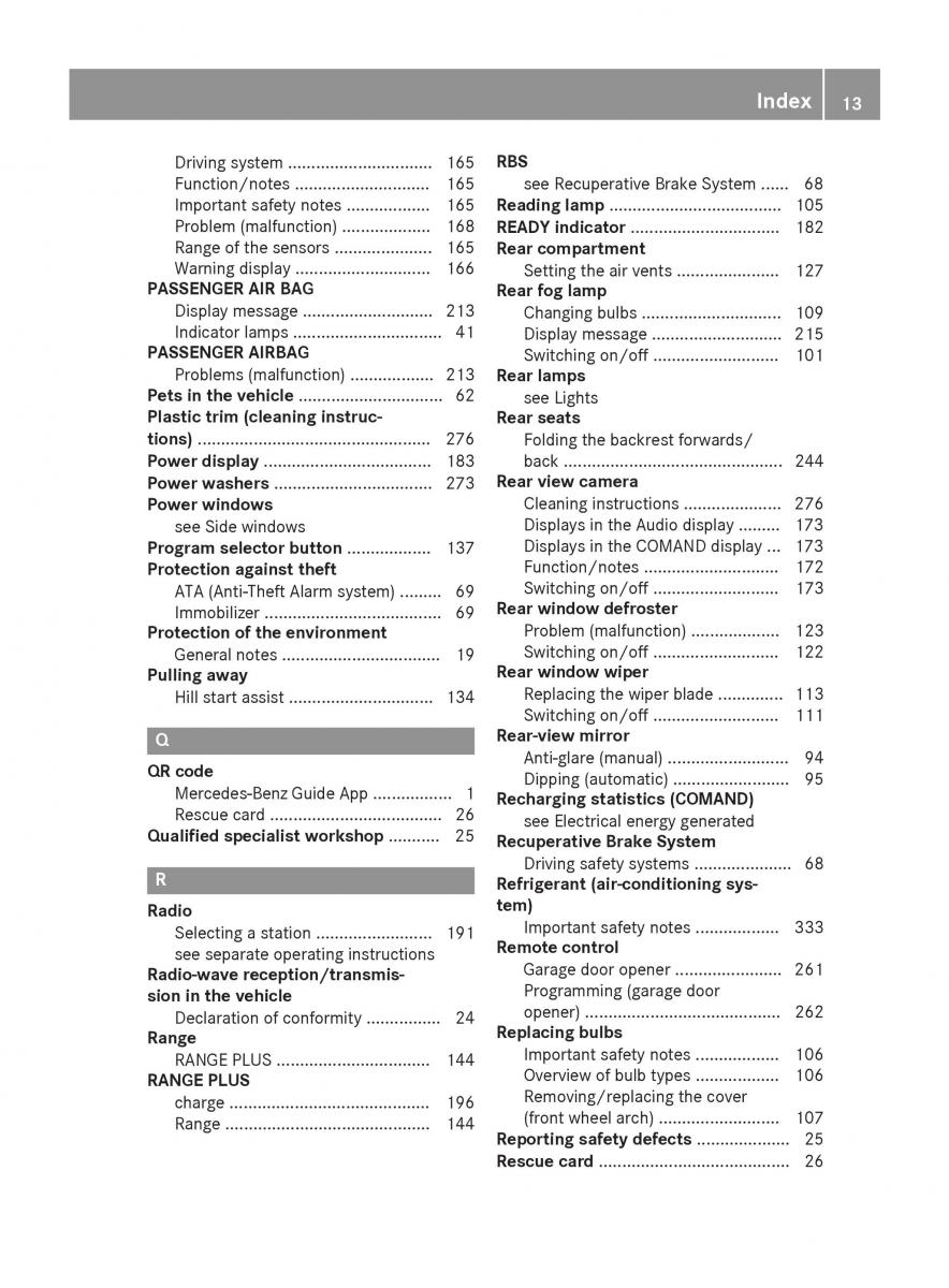 Mercedes Benz B Class W246 owners manual / page 15