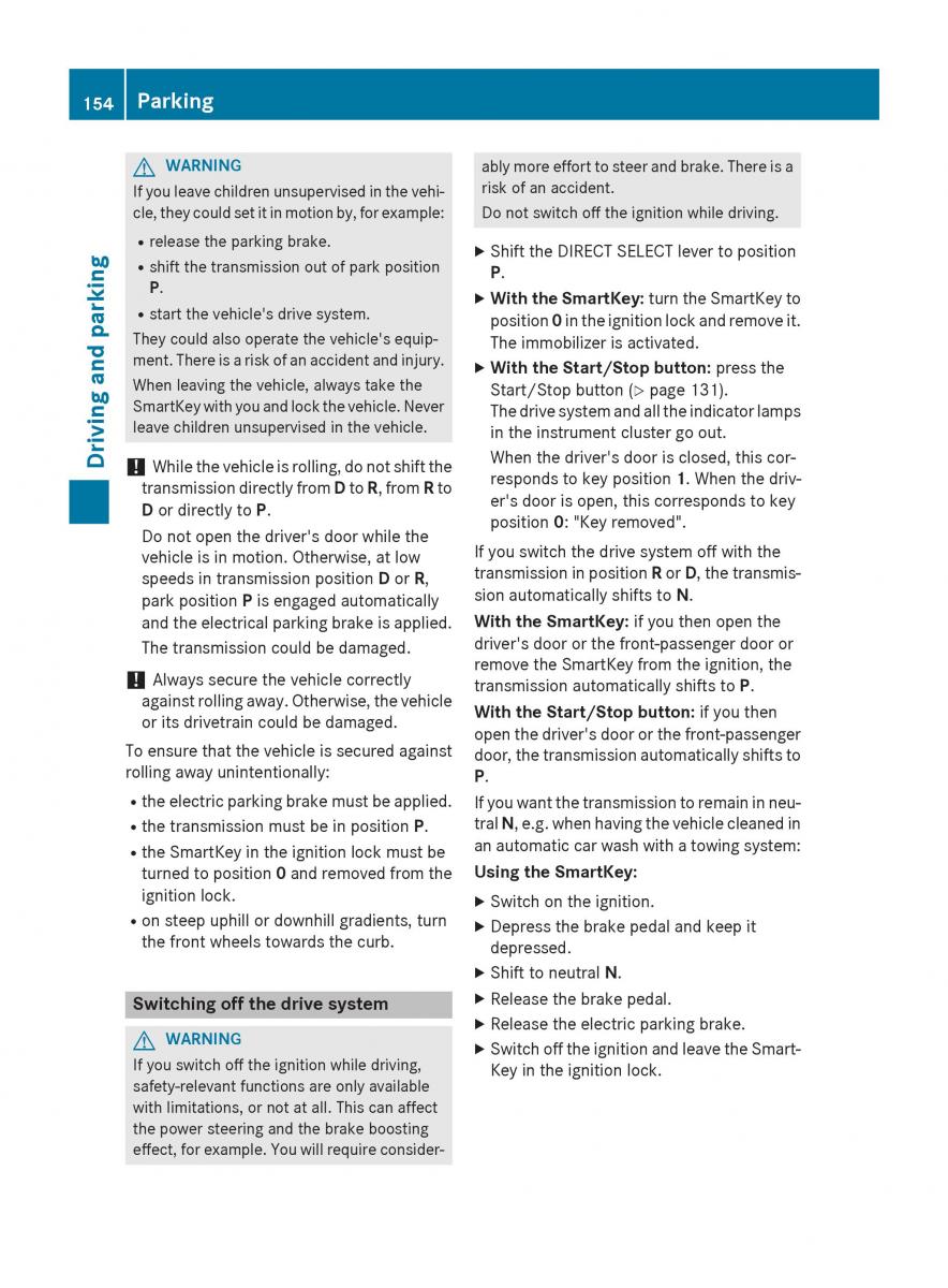 Mercedes Benz B Class W246 owners manual / page 156