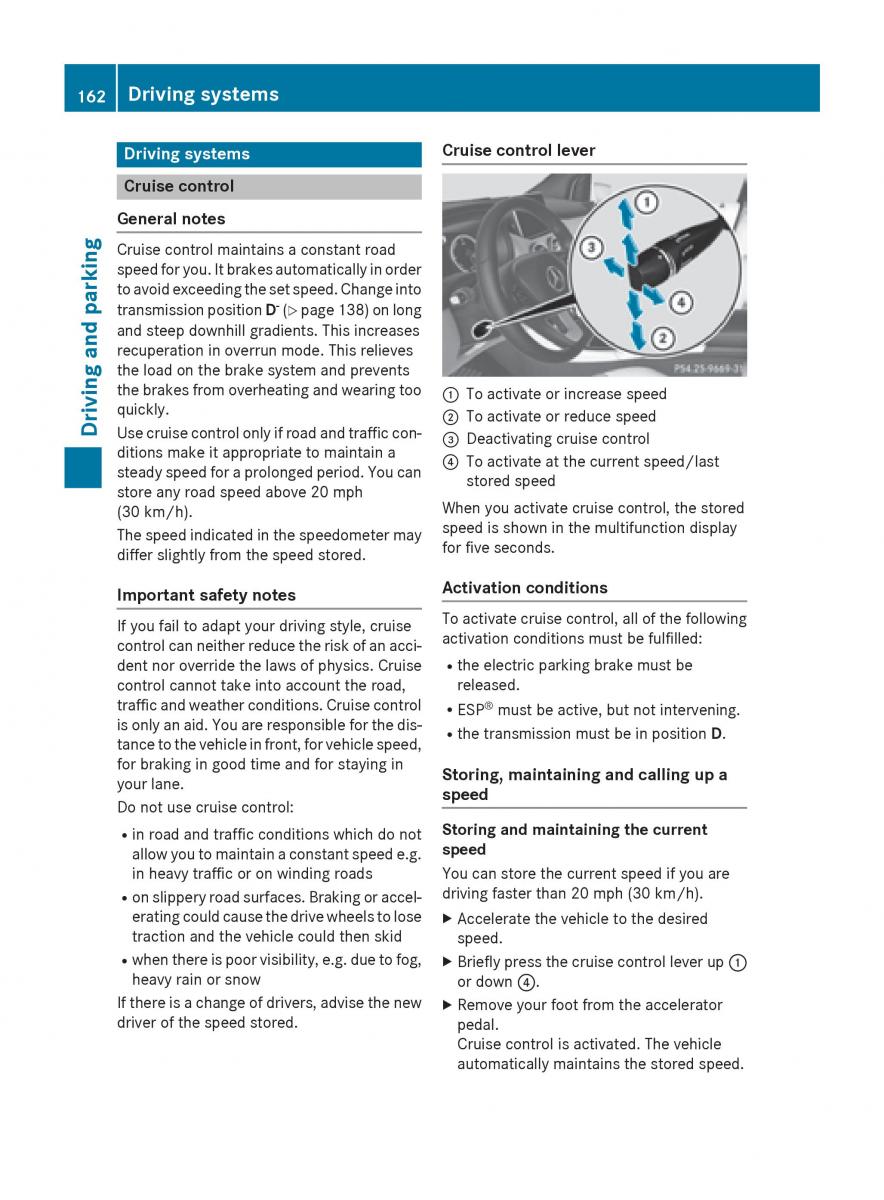 Mercedes Benz B Class W246 owners manual / page 164