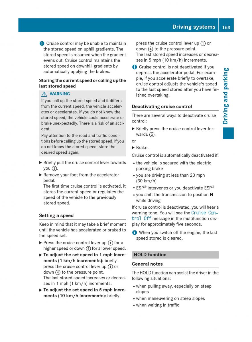 Mercedes Benz B Class W246 owners manual / page 165