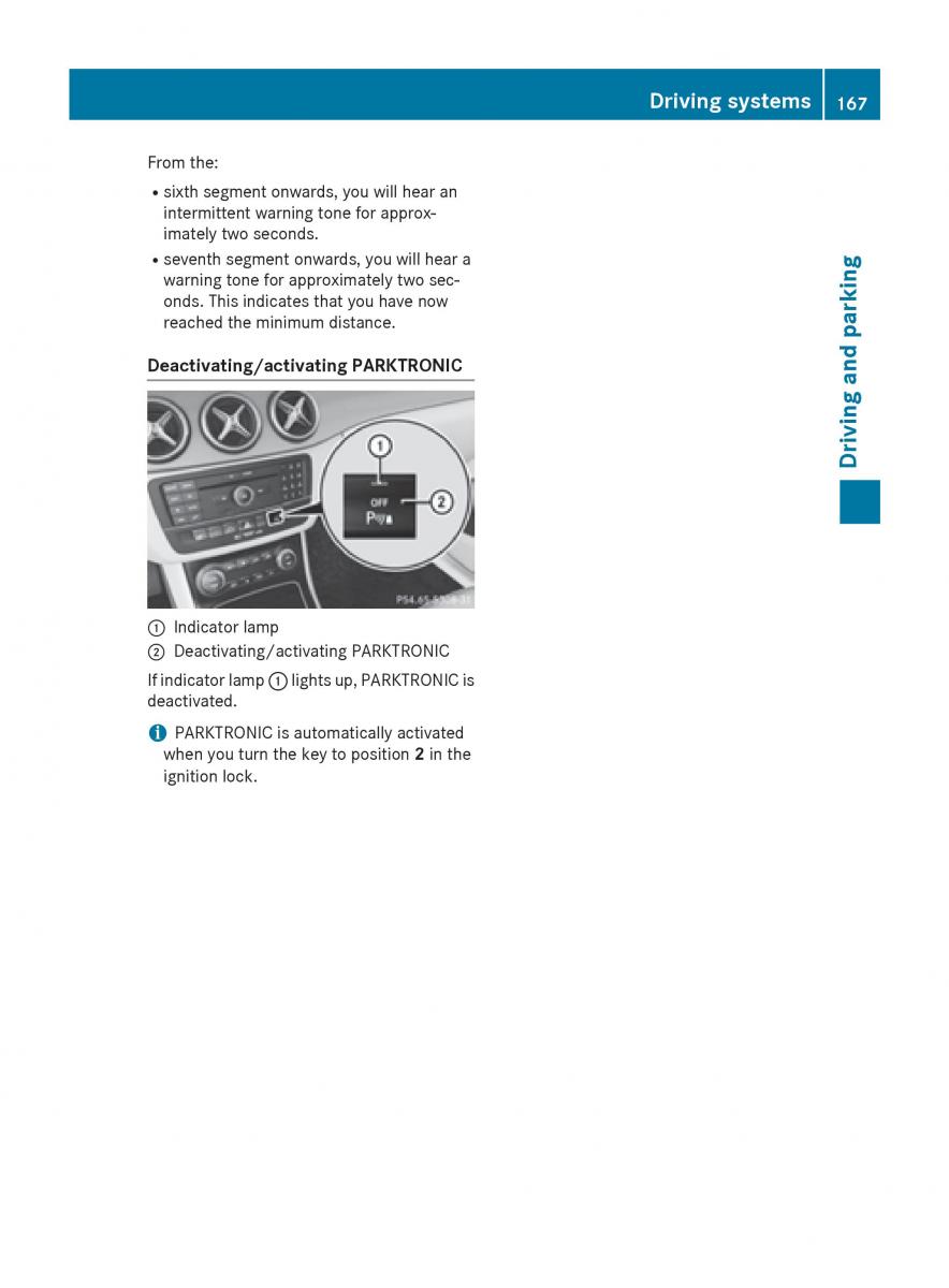 Mercedes Benz B Class W246 owners manual / page 169