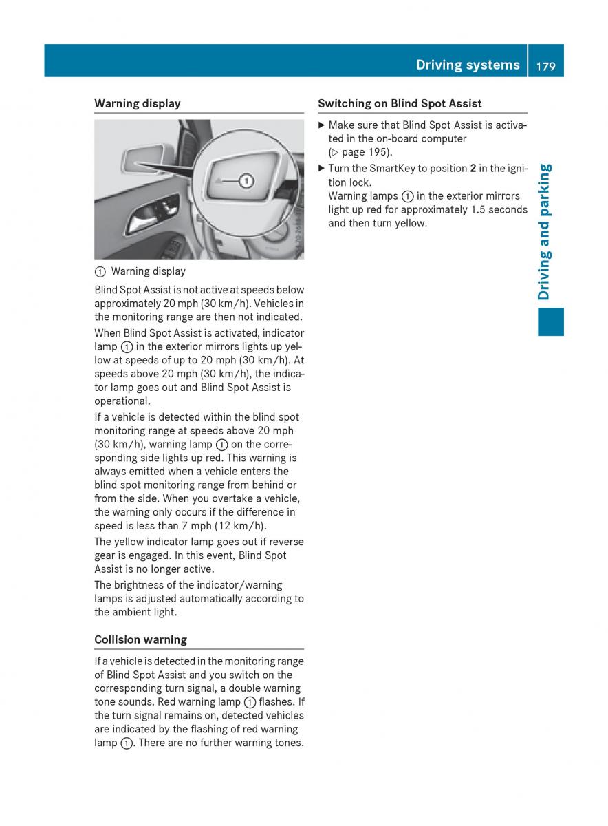 Mercedes Benz B Class W246 owners manual / page 181