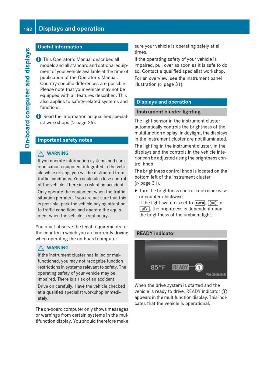 Mercedes Benz B Class W246 owners manual / page 184