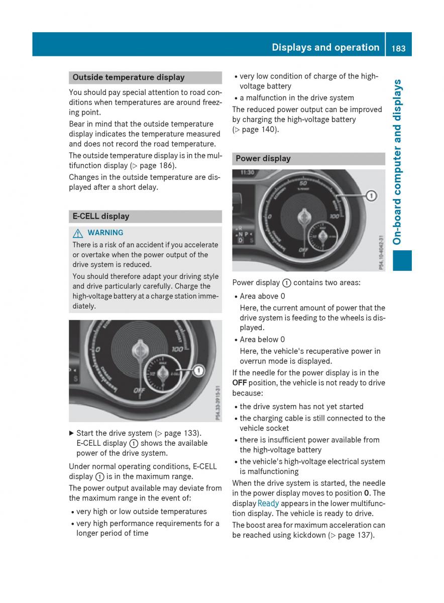 Mercedes Benz B Class W246 owners manual / page 185