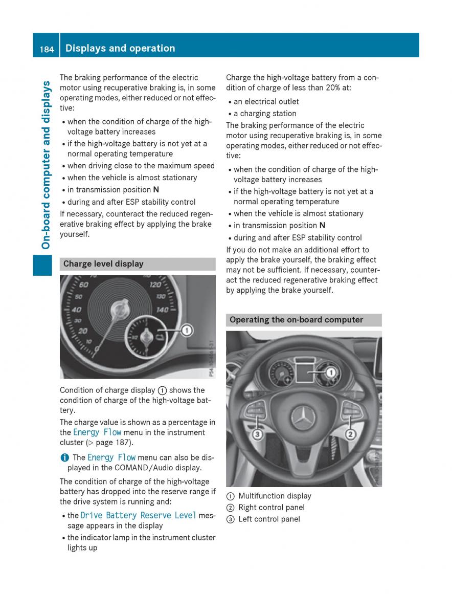 Mercedes Benz B Class W246 owners manual / page 186