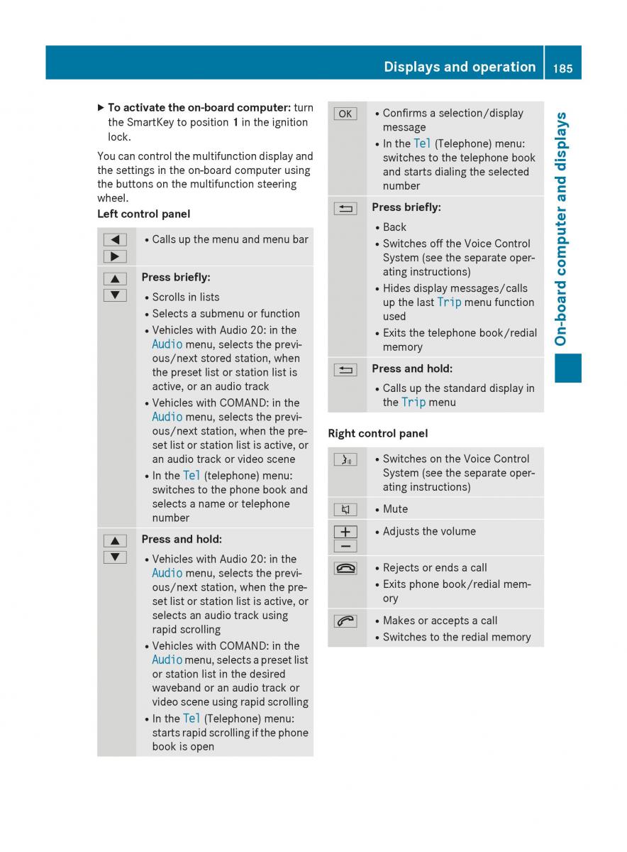 Mercedes Benz B Class W246 owners manual / page 187