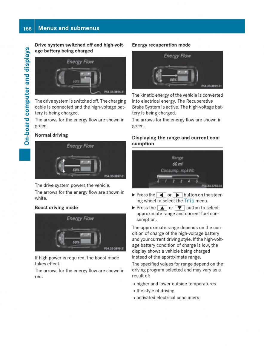 Mercedes Benz B Class W246 owners manual / page 190