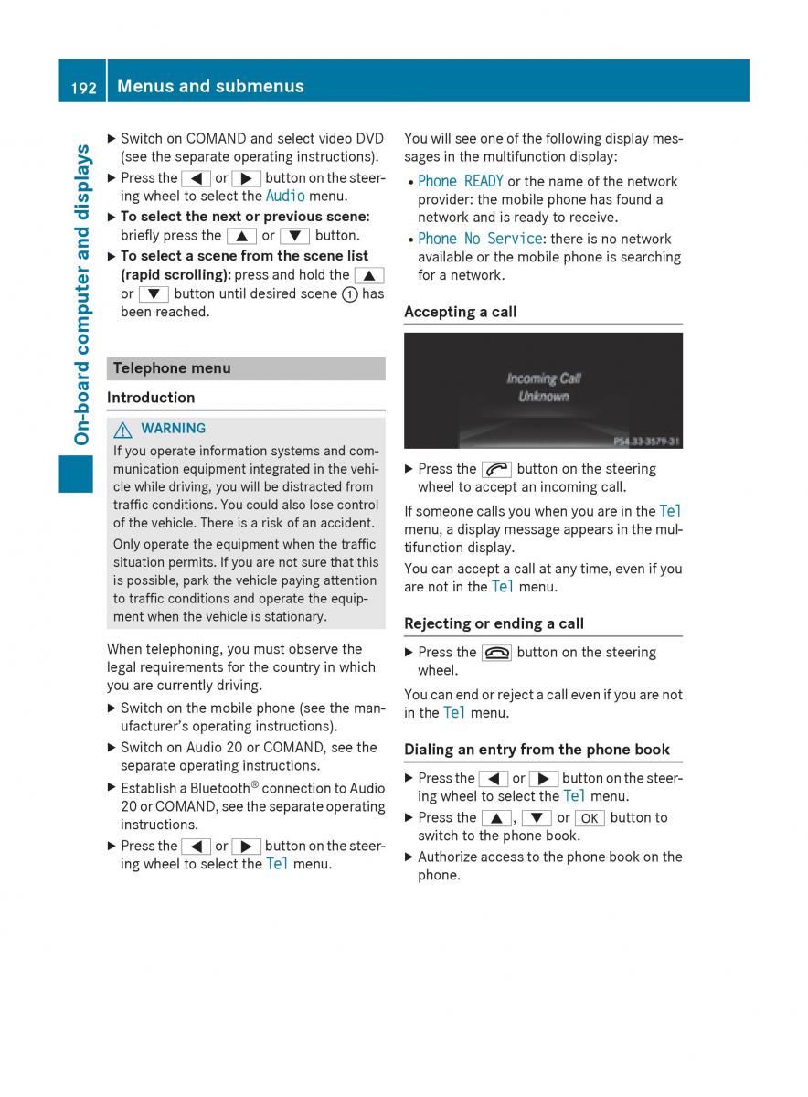 Mercedes Benz B Class W246 owners manual / page 194