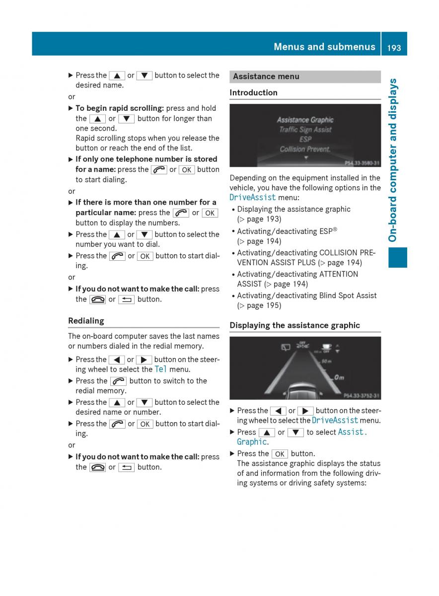 Mercedes Benz B Class W246 owners manual / page 195