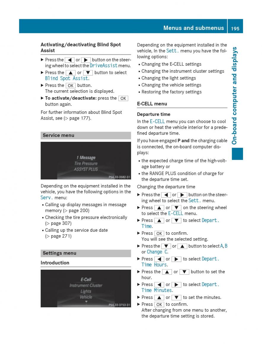 Mercedes Benz B Class W246 owners manual / page 197