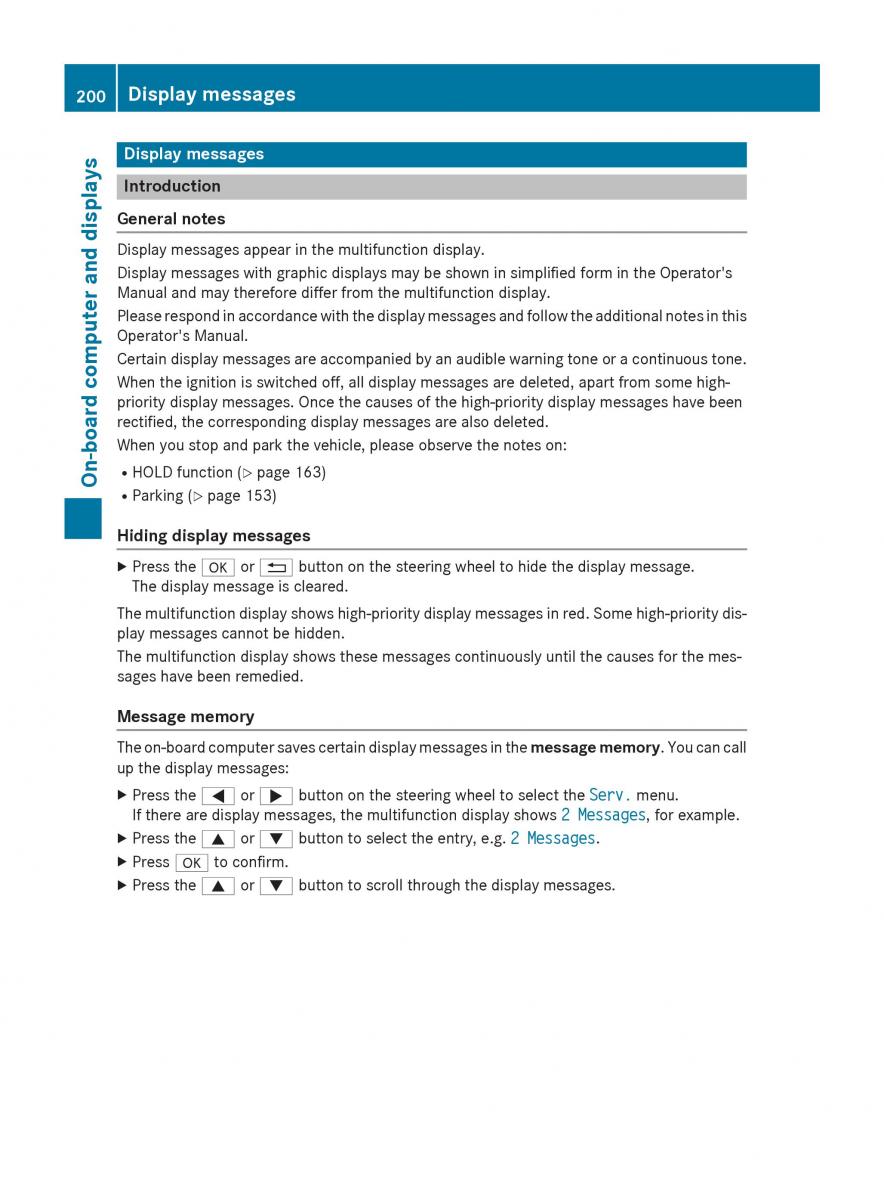 Mercedes Benz B Class W246 owners manual / page 202