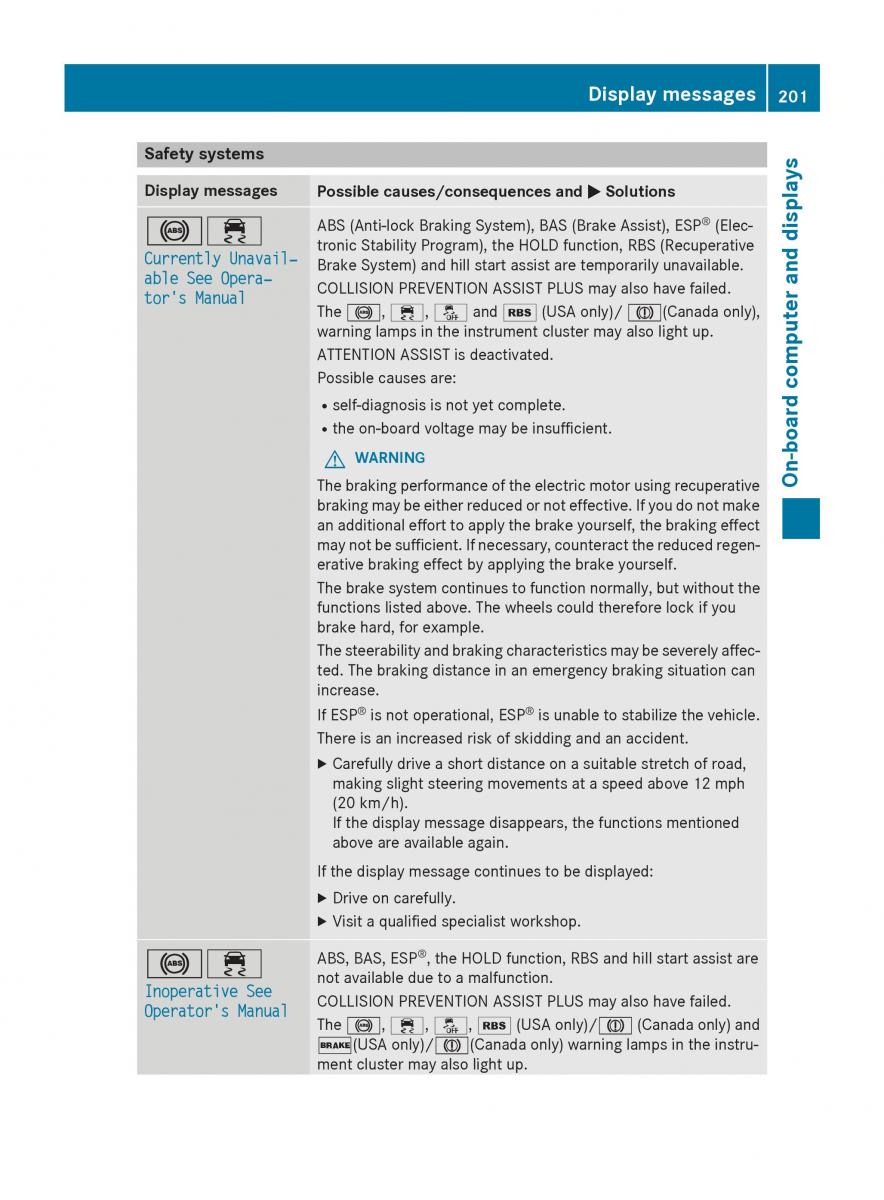 Mercedes Benz B Class W246 owners manual / page 203