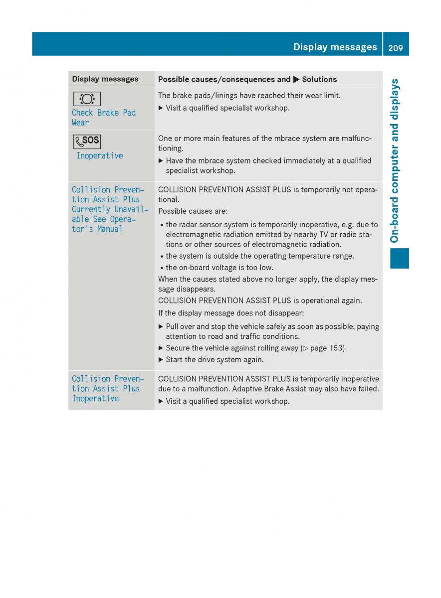 Mercedes Benz B Class W246 owners manual / page 211