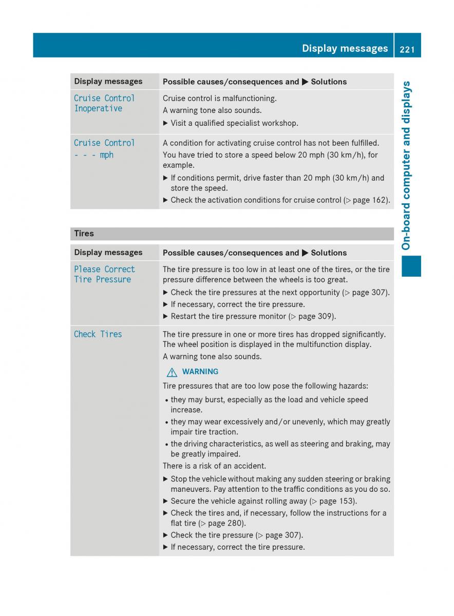 Mercedes Benz B Class W246 owners manual / page 223