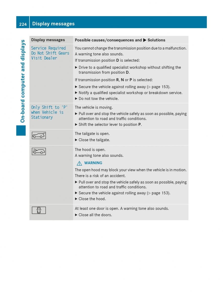 Mercedes Benz B Class W246 owners manual / page 226