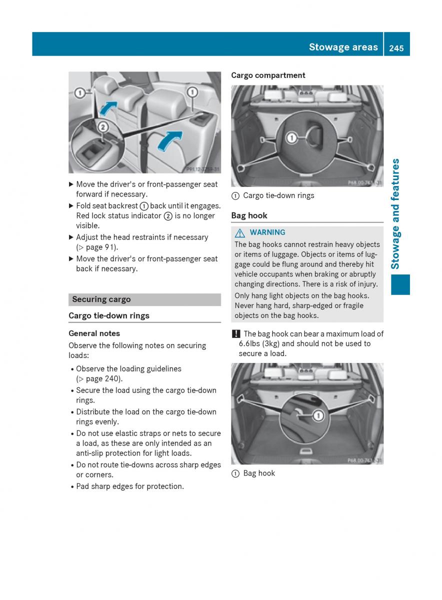 Mercedes Benz B Class W246 owners manual / page 247