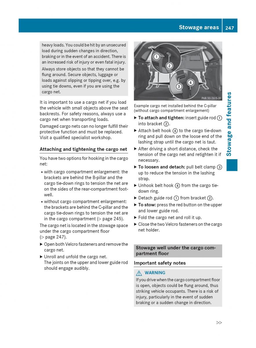 Mercedes Benz B Class W246 owners manual / page 249