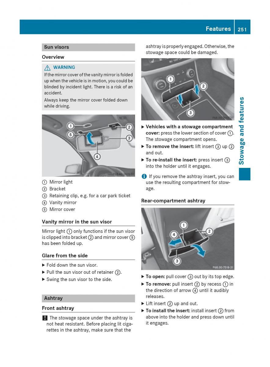 Mercedes Benz B Class W246 owners manual / page 253